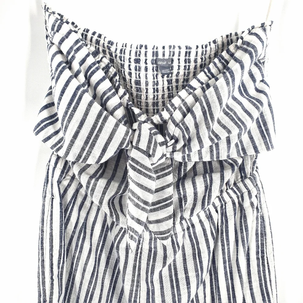 Aerie Strapless Tie Front Pinstripe Jumper - Picture 5 of 8